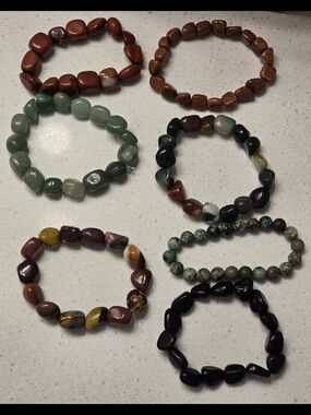 Natural Stone Bracelets - Mookaite, Adventurine, Jasper, Turquoise, Tourmaline